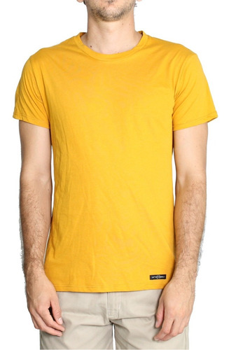 Camiseta Slim Fit Unicolor Cuello Redondo Para Hombre