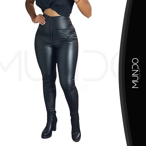 Calza Leggins Ecocuero - Cuerina De Mujer Elasticada