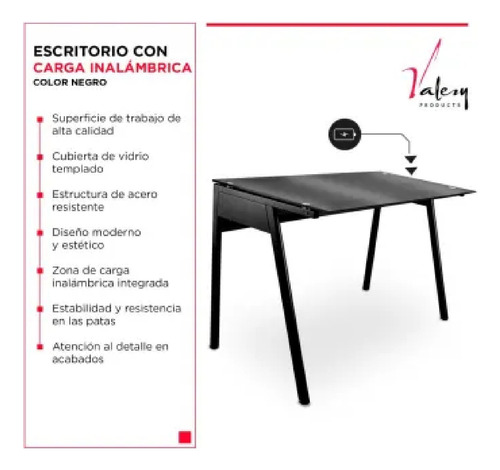Escritorio Valery Products Premium Con Carga Inalámbrica Msi