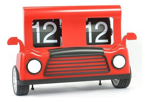 Reloj Decorativo Tipo Flip Retro Carro Automovil, 2 Colores Color Rojo