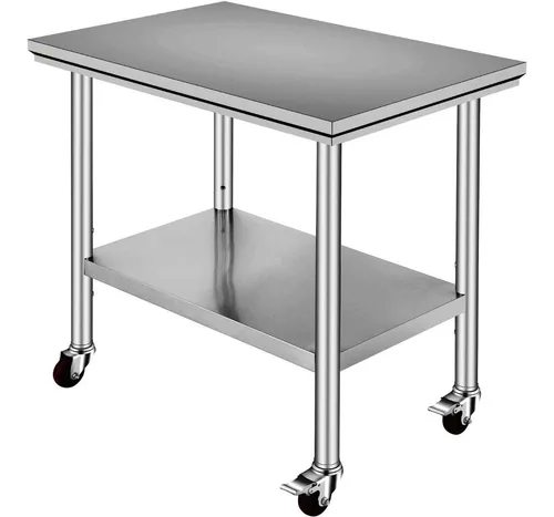 comprar Mesa De Trabajo Acero Inoxidable 90x60x82cm Con Entrepaño