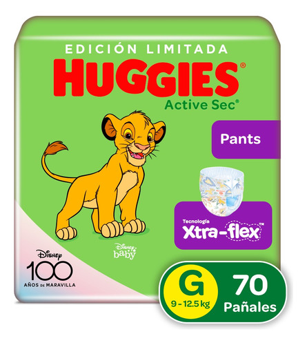 Pants Huggies Active Sec G X70 - Unidad a $1071