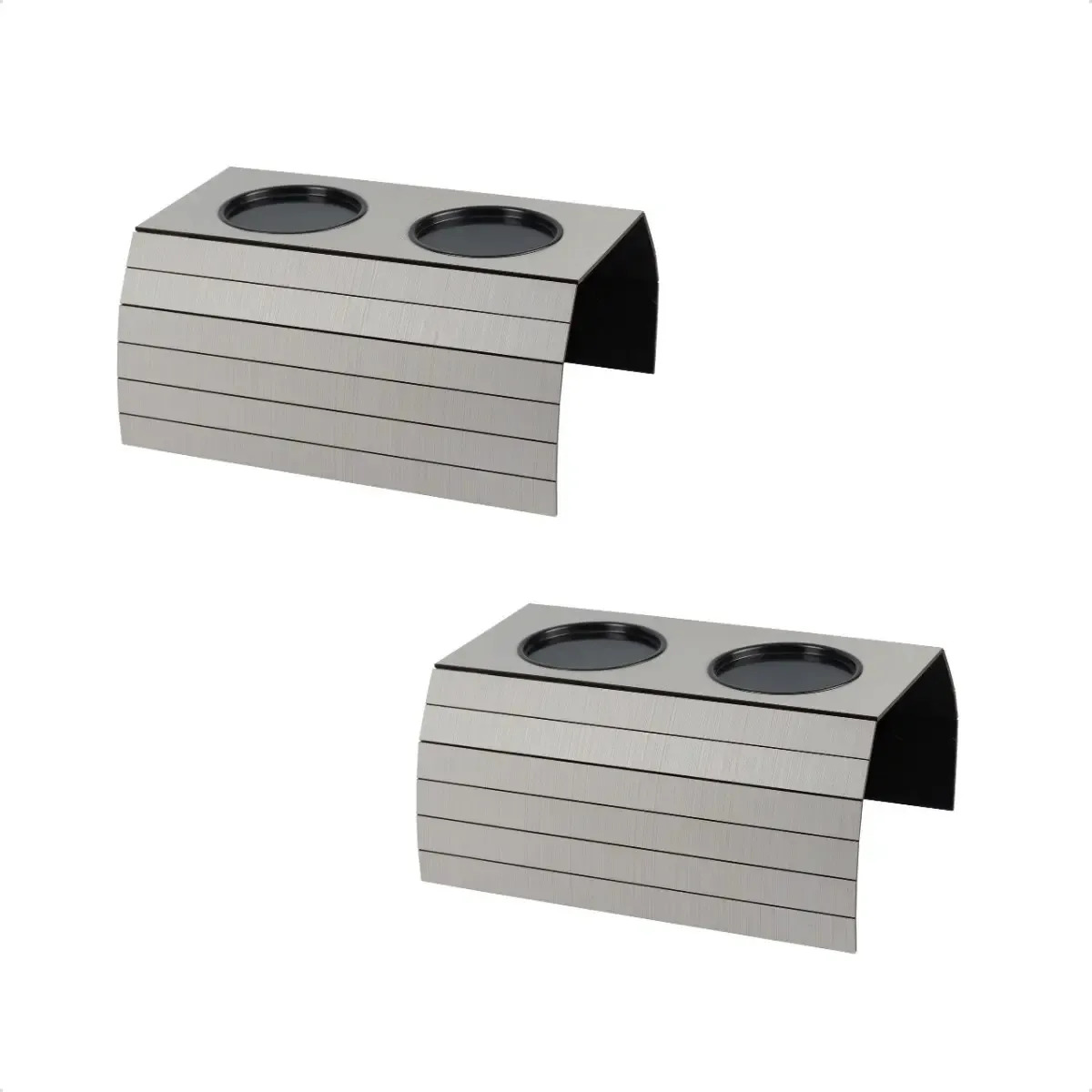 Kit 2 Uni Esteira Porta Copos Suporte Braço Sofá Mdf Cinza Cinza