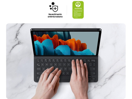 Imagem 10 de 10 de Capa Teclado Slim Samsung Galaxy Tab S8 Preta Original