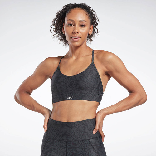 Top Reebok Lux Strappy Bra Aop Ms Black Mujer