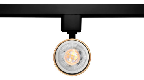 Lámpara De Riel Dirigible Led 24w 4 Spots Dorado 2 Metros