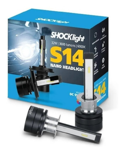 Imagem 2 de 4 de Kit Led Shocklight Nano 7200 L Farol Alto Baixo E Milha