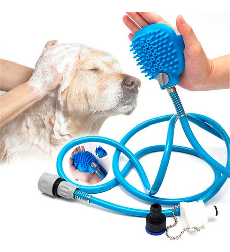 Banho Pet Luva Com Mangueira Para Cachorro Massagem Escova 