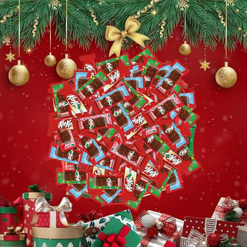 Kitkat Santa Chocolate 60 Unidades - Dulces Navideños