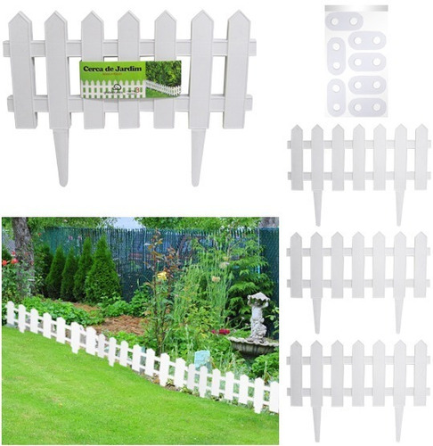 09un De Cerca Decorativa Para Jardim De Plastico Branco 