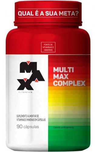 15x Multimax Complex 90cáps Max Titanium - Multivitaminico