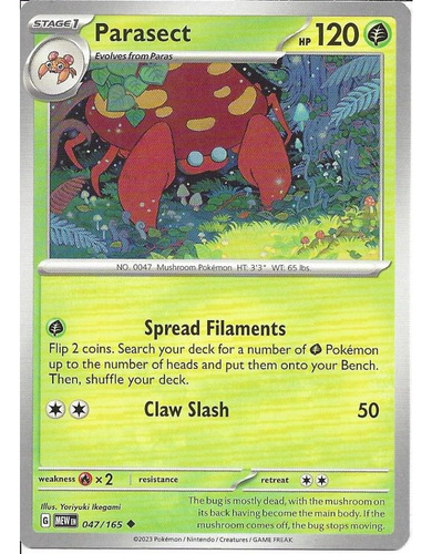 Parasect Reverse Holo 151  Raro Pokemon Tcg+10 Cartas