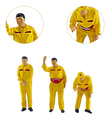 Figuras De Personas De Gasolinera Pequeña, Amarillo