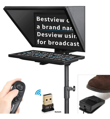 Teleprompter Broadcast Desview 21.5' Espelho Óptico Hd
