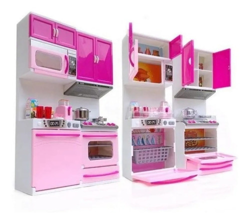 Set De Cocina Con Luces, Sonidos Y Accesorios Para Barbie 