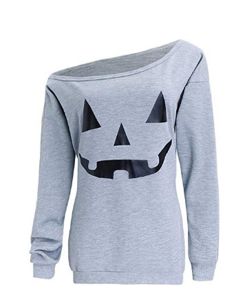 Camisa Manga Larga Calabaza Gris Halloween Talla Small Duteb