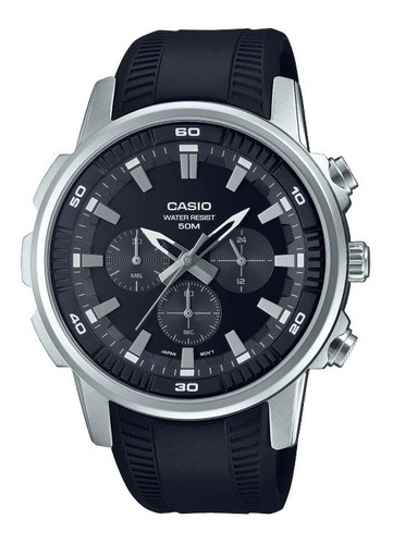 Reloj Casio Mtp-e505-1a Acero Caucho Cronógrafo  Watchcenter