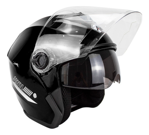 Casco Motocicleta Abierto 3/4 Visera Doble Hd Abatible Dot