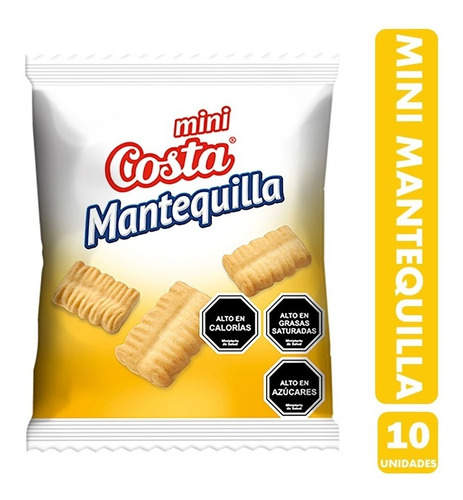 Galletas Mini Mantequilla, Costa (p/colación) - Pack De 10un