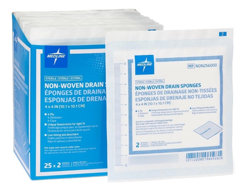 Gasa Estéril 10x10 Medline C/ Incisión Ray/poly Ntej C50 Pzs