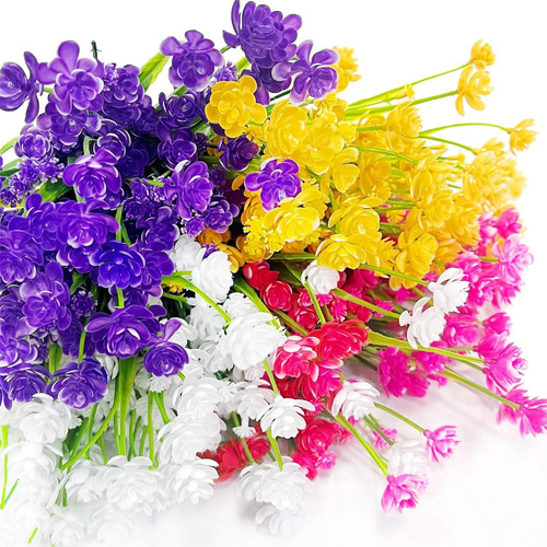 Flores Artificiales Resistentes A Rayos Uv 10 Piezas Decorac