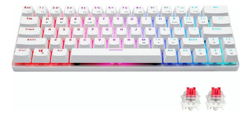 Teclado De Juego Cq63 Qwerty Outemu Bluetooth Rojo C/luz Rgb