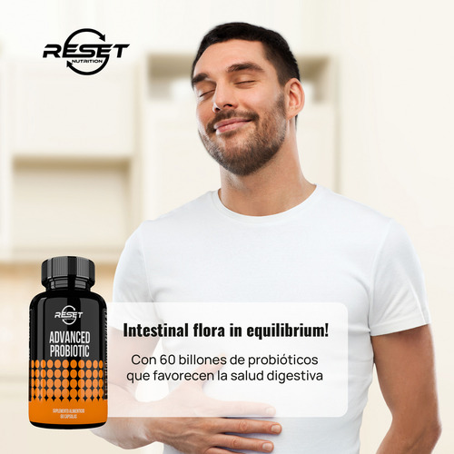 Reset Nutrition® Advanced Probiotics | 60 Cápsulas Suplemento Alimenticio para Mejorar la Salud Digestiva, Fortalecer el Sistema Inmunológico y Promover el Equilibrio Intestinal