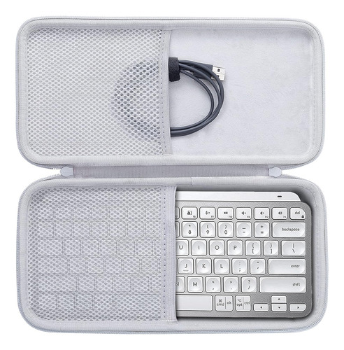 Funda Rigida Blanca Con Cierre Para Logitech Mx Keys Mini