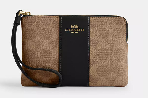 Monedero Coach Wristlet In Signature Canvas Marrón Claro Signature Canvas