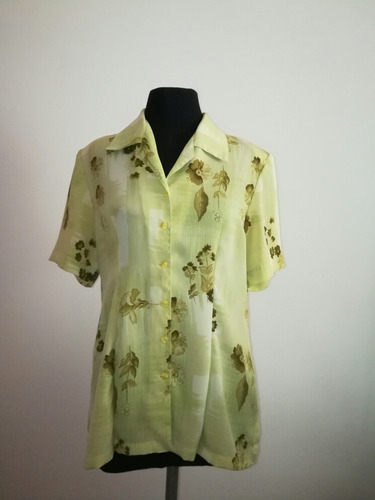 Blusa Camisa Mujer Estampada Poliéster T.46 Muy Buen Estado