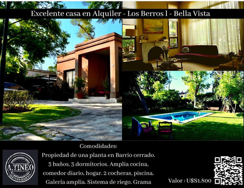 Imagen 1 de 10 de Casa En Venta/alquiler - Country Bella Vista - Bs.as