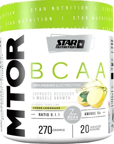 Bcaa Mtor 8.1.1 Star Nutrition Glutamina Electrolitos X 270g Sabor Green Lemonade