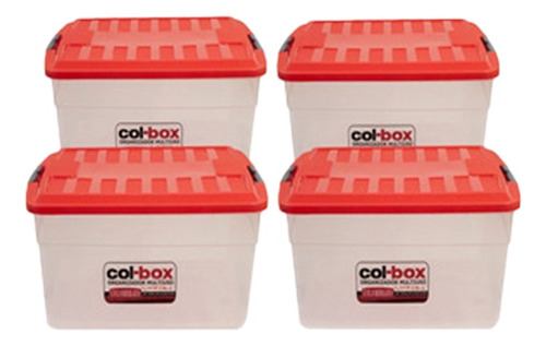 4 Cajas Organizadoras Plasticas Apilables 15lts Colombraro 