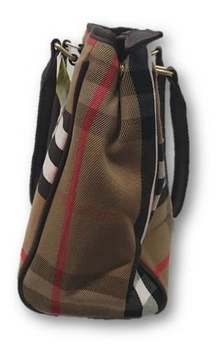 Imagen 4 de 6 de Bolso De Dama Diseño Tipo Franela Cuadros Café Vel4gt30