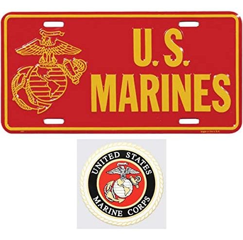 Paquete De Placas De Matrícula Del Cuerpo De Marines C...