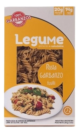 Pasta De Garbanzo Fusilli X284grs Legume - Sin Tacc