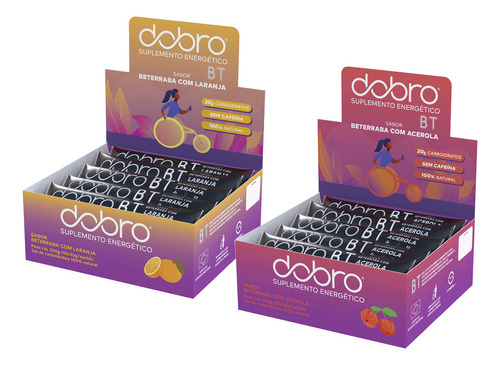 Combo Dupla Bt Gel De Carboidrato Caixa 10x30g Sachês Dobro Sabor Laranja & Acerola