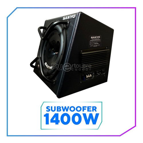 Imagen 5 de 10 de Sanyo Potente Bajo Subwoofer Amplificado 1400w + Kit Cables