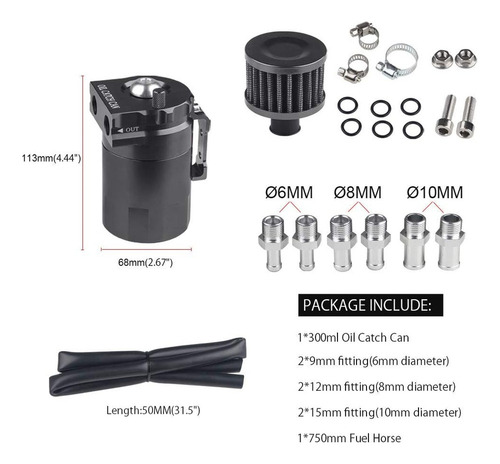 300ml Universal Tanque Recuperador Lata De Aceite Con Filtro