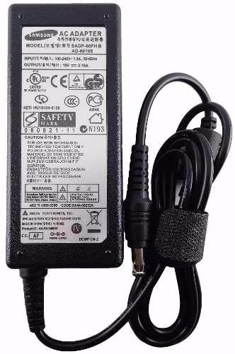 Cargador Notebook Samsung 19v 3.16a Original