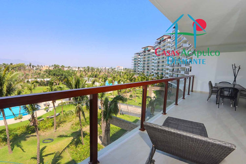 Cad La Isla Emerald J5. De Playa. Terraza Frontal Con Vista A Los Jardines Y Albercas