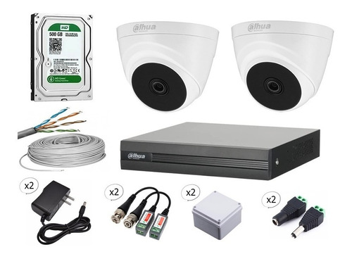 Kit 2 Camaras De Seguridad Dahua 720p 1mp + Disco 