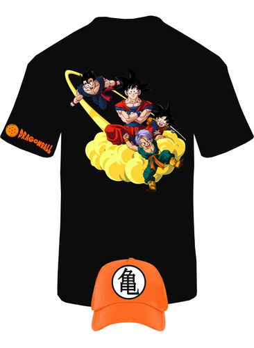 Camiseta Manga Corta Goku Nube Dragon Ball Z Obsequio Gorra 