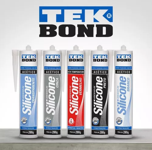 Silicone Acético Preto Uso Geral 280g Tekbond Kit 3 Unidades