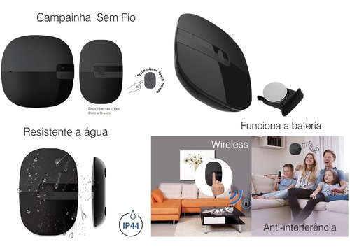 Campainha Sem Fio Digital 38 Toques Agl Com Bateria + Nota