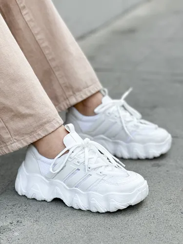 Zapatillas Blancas Mujer Plataforma Cuero Eco Urbanas Moscu