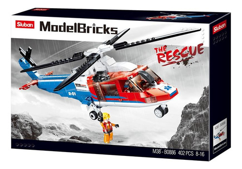 Oki Sluban Helicoptero De Rescate 402 Piezas Model Bricks