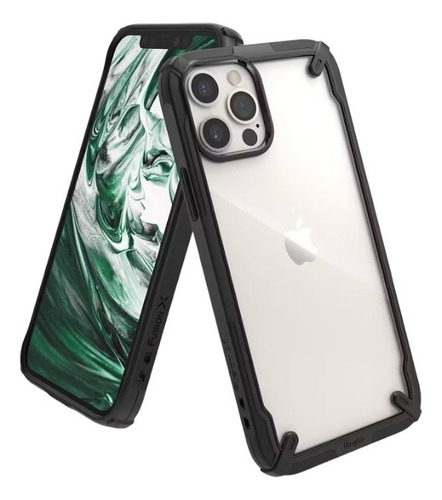 Carcasa Ringke Fusion-x Para iPhone 12/12 Pro - Clear Black