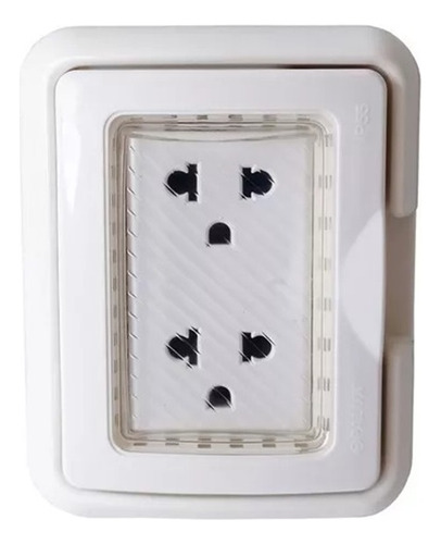 Tomacorriente Doble Universal Con Tierra Hydrobox Opalux