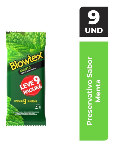 Preservativo Blowtex Menta Leve 9 Pague 6 Unidades